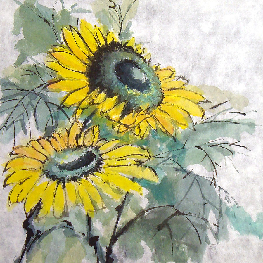 Sunflowers 1 Painting by Chris Paschke