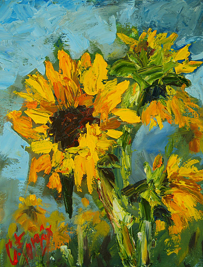 Sunflowers Painting by Carole Foret