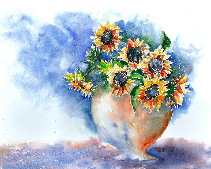 Sunflower Painting - Sunflowers by Jitka Krause