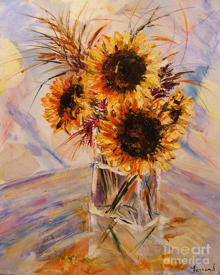 Sunflowers Painting by Karen  Ferrand Carroll