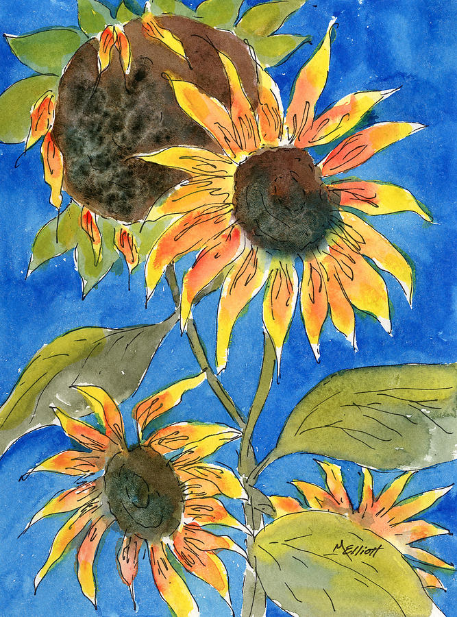 Flower Painting - Sunflowers by Marsha Elliott