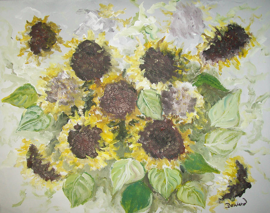Sunflowers profile Painting by Raymond Doward