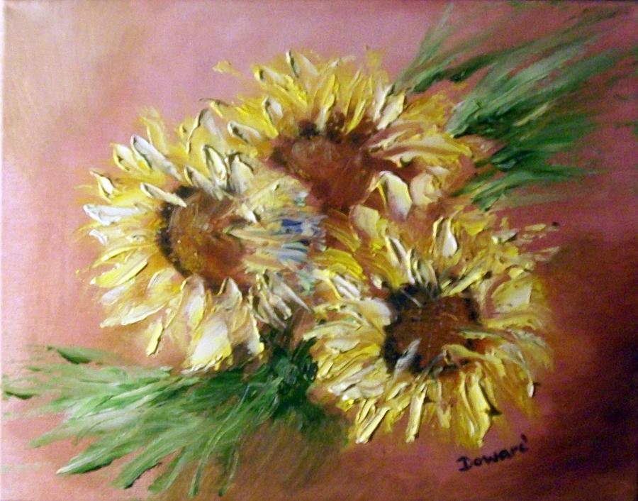 Sunflowers Painting by Raymond Doward