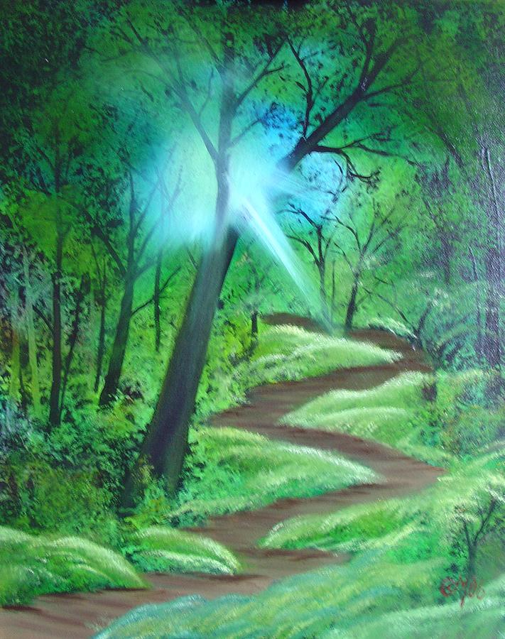 Sunlight in the Forest Painting by Charles and Melisa Morrison