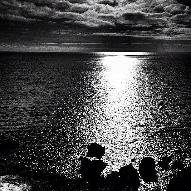 Bw Photograph - Sunlight On The Water #iphonesia by Stewart Baird