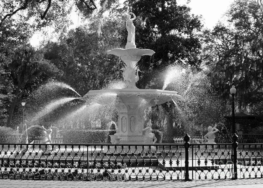 Sunlight through Savannah Fountain Photograph by Carol Groenen