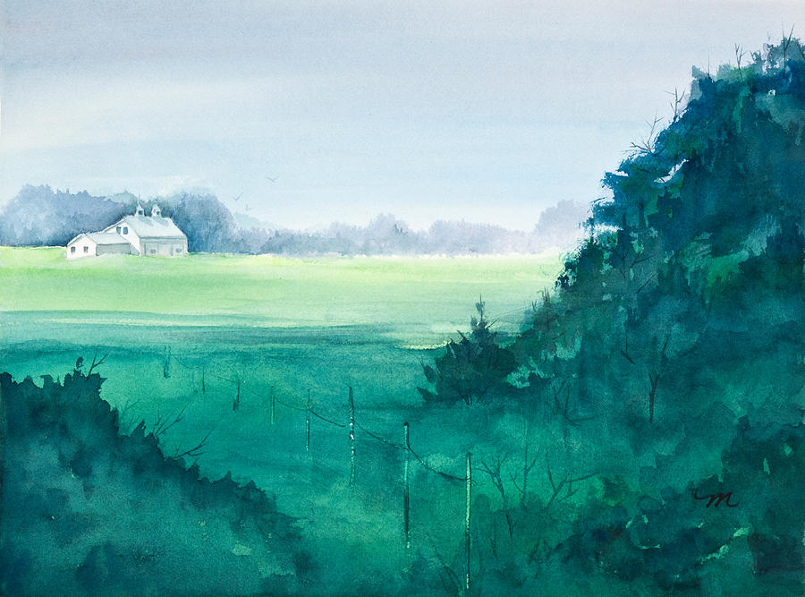 Sunlit Field Watercolor Painting Painting by Michelle Constantine
