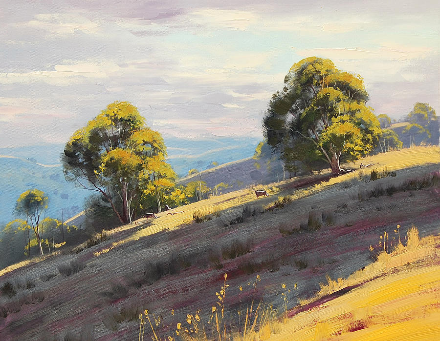 Central Tablelands Painting - Sunlit Hills Hartley by Graham Gercken