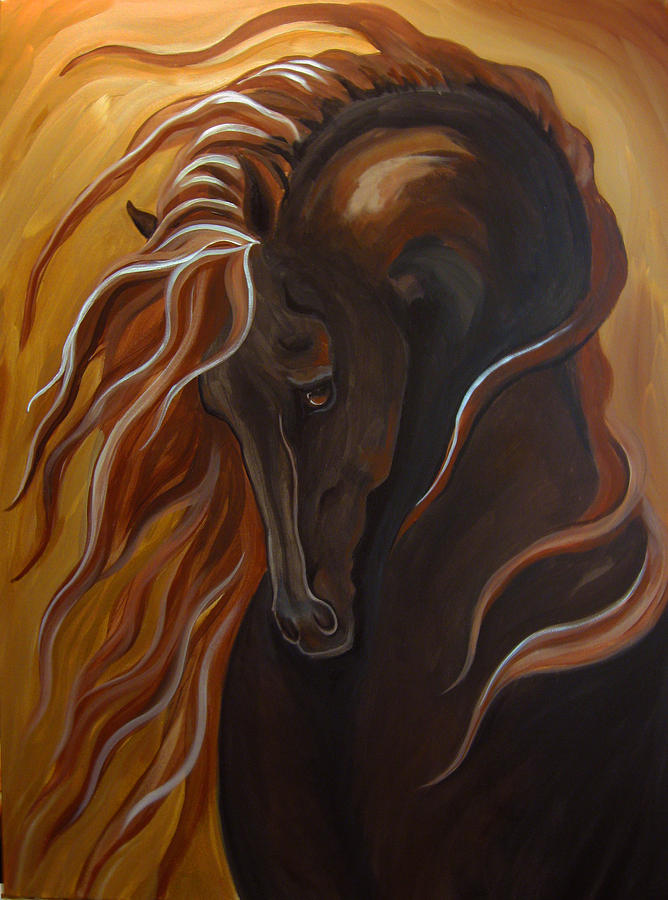 Horse Painting - Sunlit Horse by Leni Tarleton