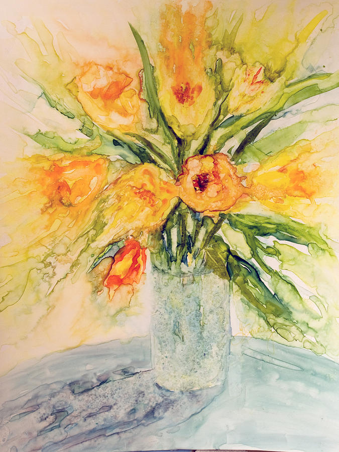 Sunny Bouquet Painting by Jo Smoley