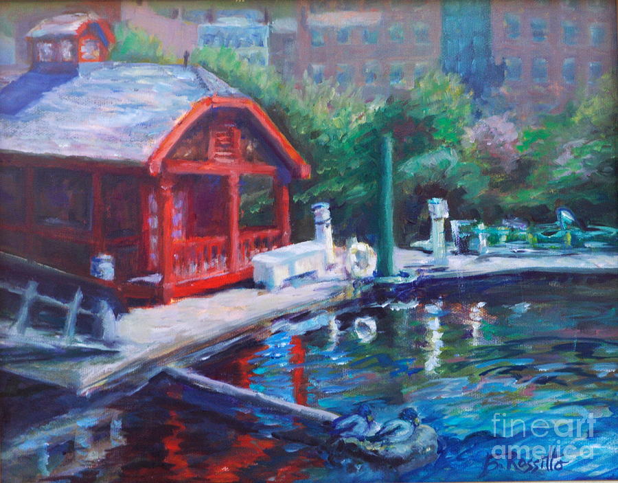 Sunny Day at the Norwich Marina Painting by B Rossitto
