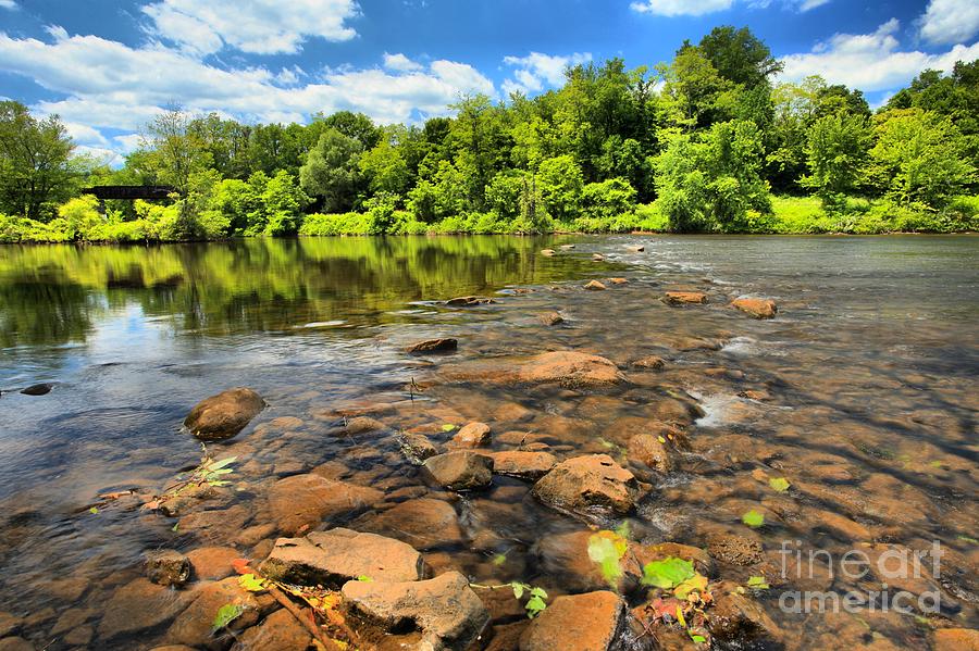 Landscape Photograph - Sunny Days At The Youghiogheny  by Adam Jewell