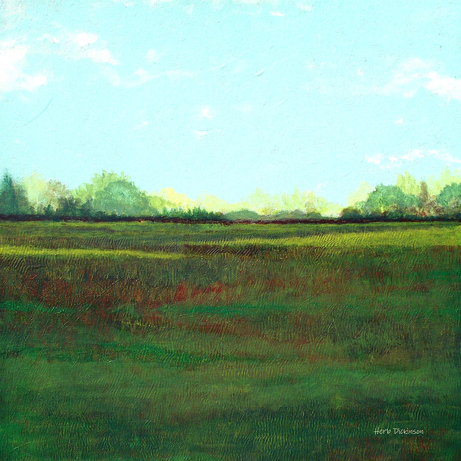Sunny field Painting by Herb Dickinson