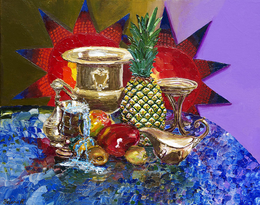 Sunny Tropical Fruits  Painting by Yelena Rubin