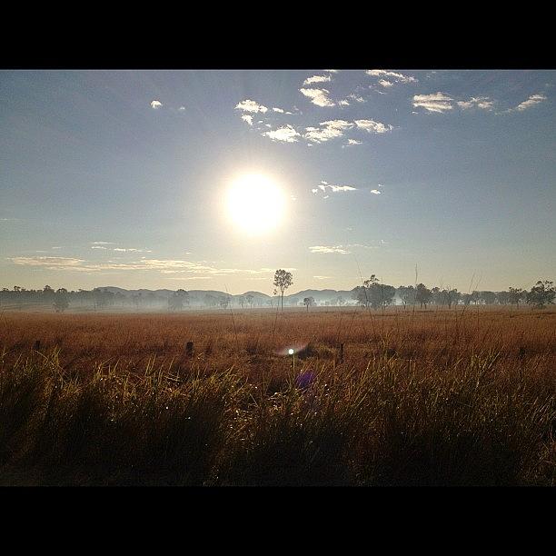 Love Photograph - Sunrise And Fog Rockhampton Qld by Lesley Asis