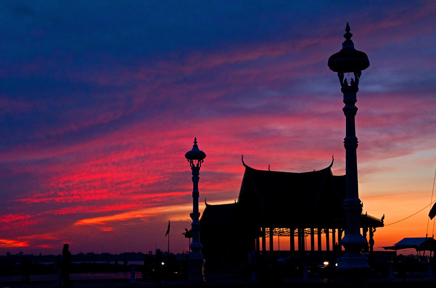 Asia Photograph - Sunrise at Sisowath Quay. by David Freuthal