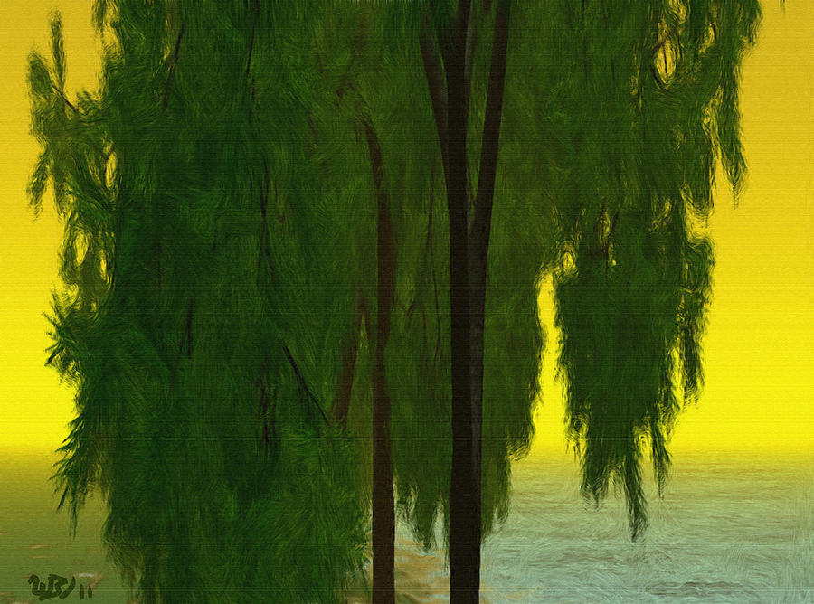 Tree Painting - Sunrise At Waters Edge by Wayne Bonney