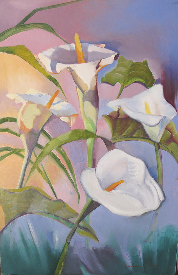 Sunrise Callas Painting by Suzanne Giuriati Cerny