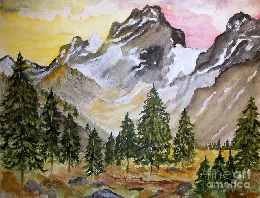 Sunrise in the Rockies Painting by Carol Grimes