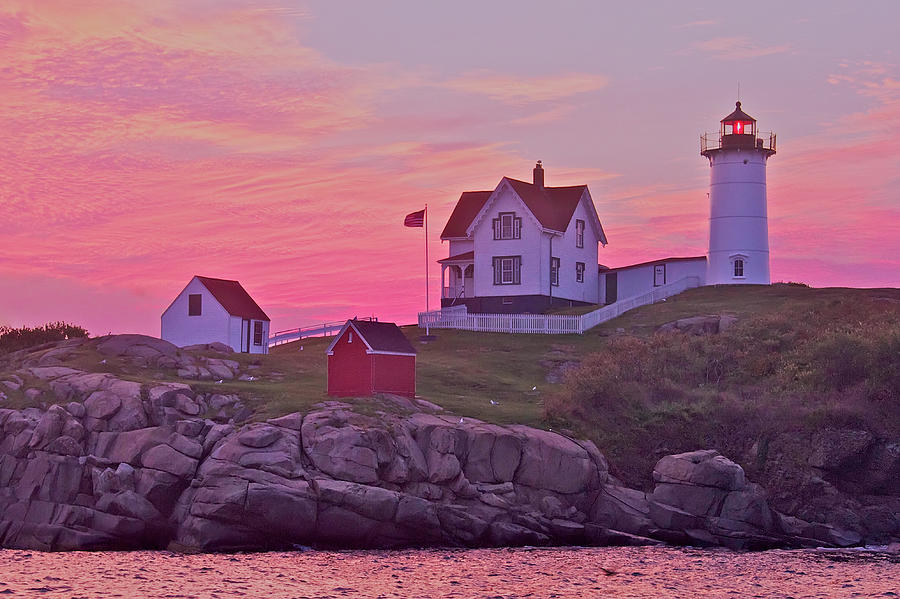 Sunrise Nubble Lighthouse Photograph by Dale J Martin