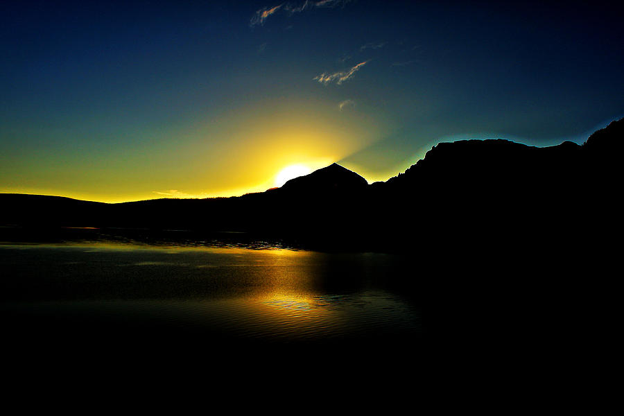 Sunrise on St Marys Lake Photograph by Matthew Winn