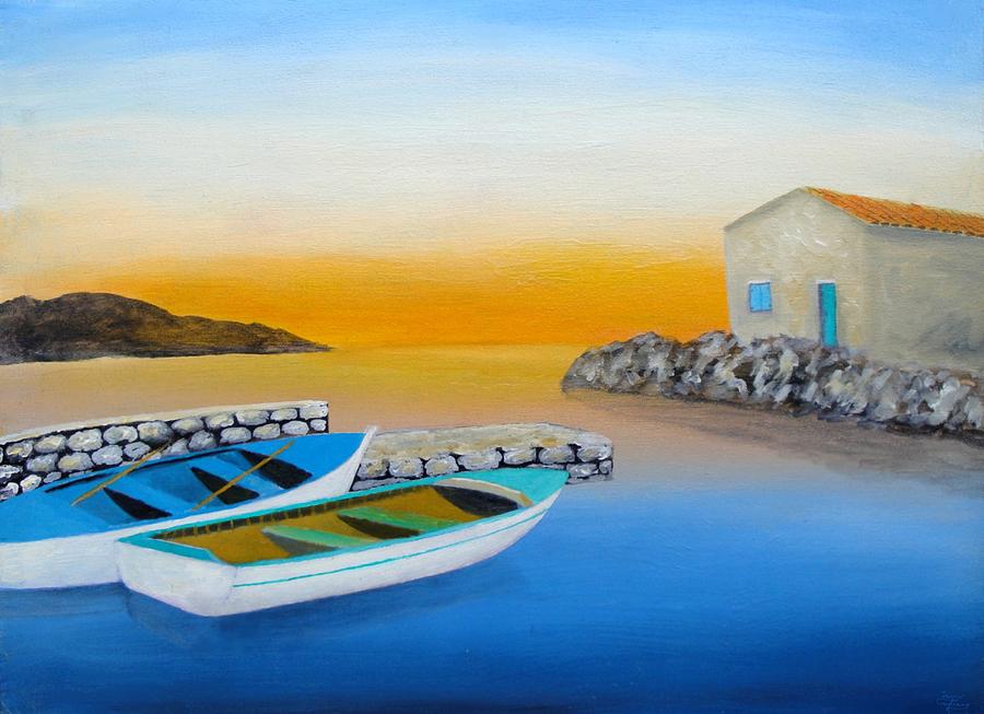 Sunrise On The Adriatic Painting by Larry Cirigliano