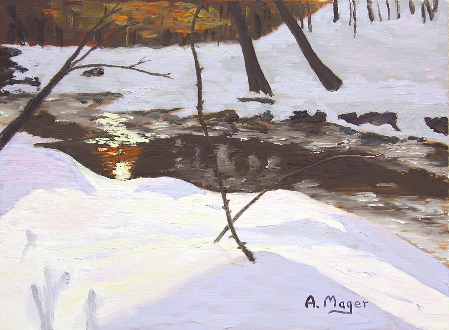 Sunrise on the Creek Painting by Alan Mager