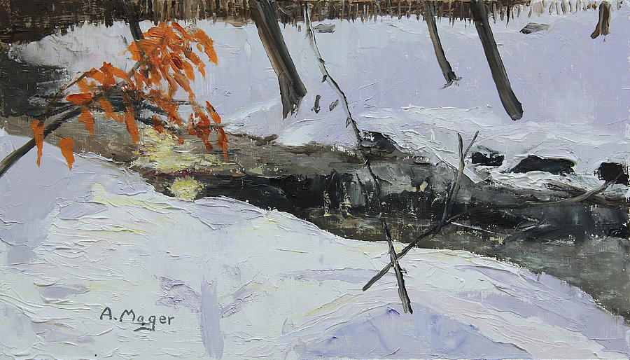 Winter Painting - Sunrise on the Creek II by Alan Mager