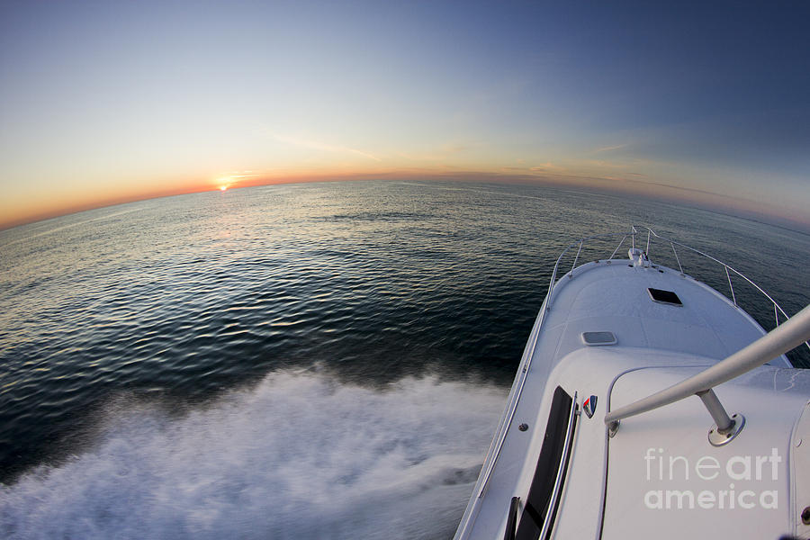 Boat Photograph - Sunrise on the Florida Coast Luhrs 36 Sportfisher by Dustin K Ryan