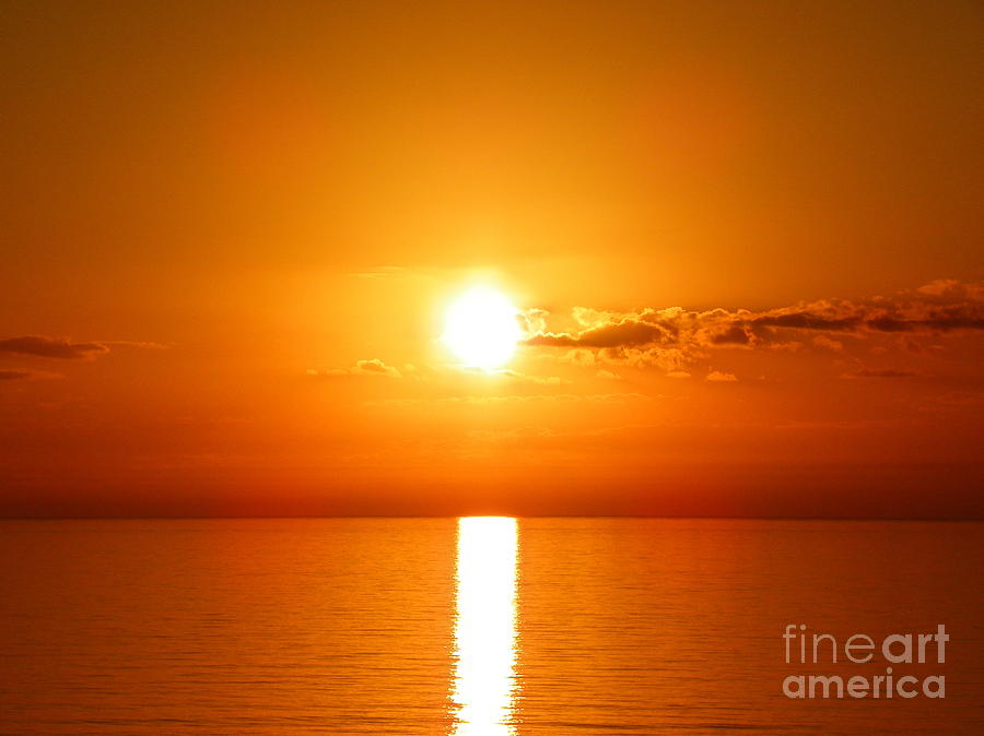 Sunset Photograph - Sunrise Orange Skies by Eve Spring