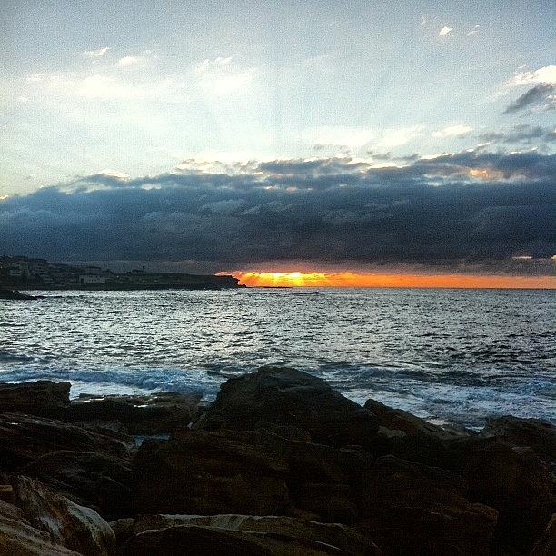 Beach Photograph - Sunrise Over Coogee Beach #coogee by Emily Hames