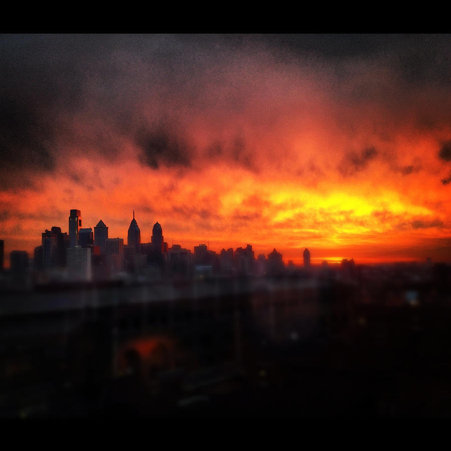 Philadelphia Photograph - Sunrise Over Philadelphia by Liz Baronofsky