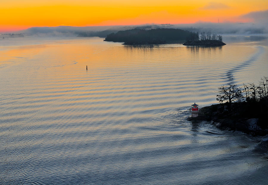 Sunrise Ryssmasterna Lighthouse Sweden Photograph by Marianne Campolongo