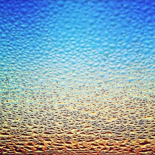 Blue Photograph - Sunrise Through A Heavy Fogged Window by Melanie Stork
