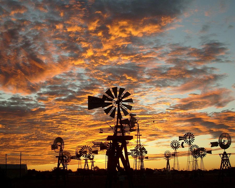 Sunrise Windmill Photograph by Sherry Beagle