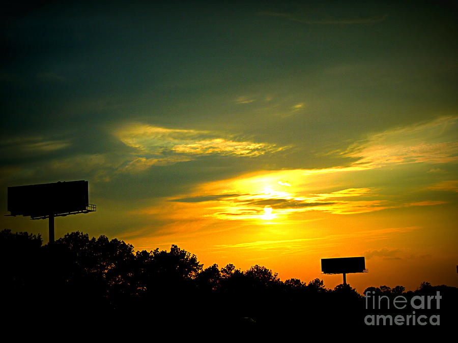 Sunset and Billboards Photograph by Renee Trenholm