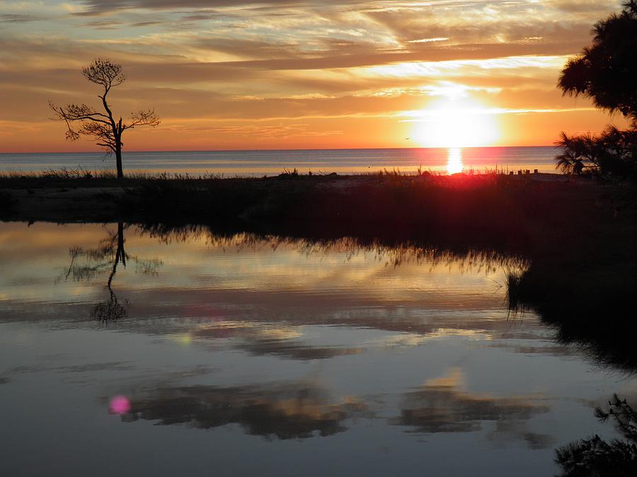 Sunset and Tidal Pool Cape Charles VA Photograph by Sven Migot