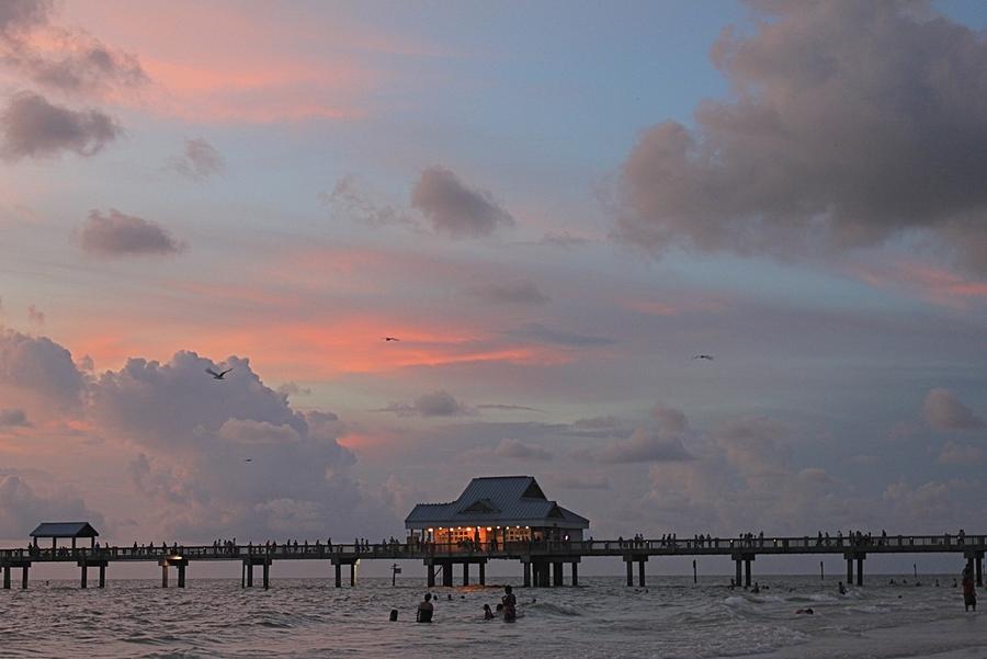 Sunset at Clearwater Beach Photograph by Jeanne Juhos