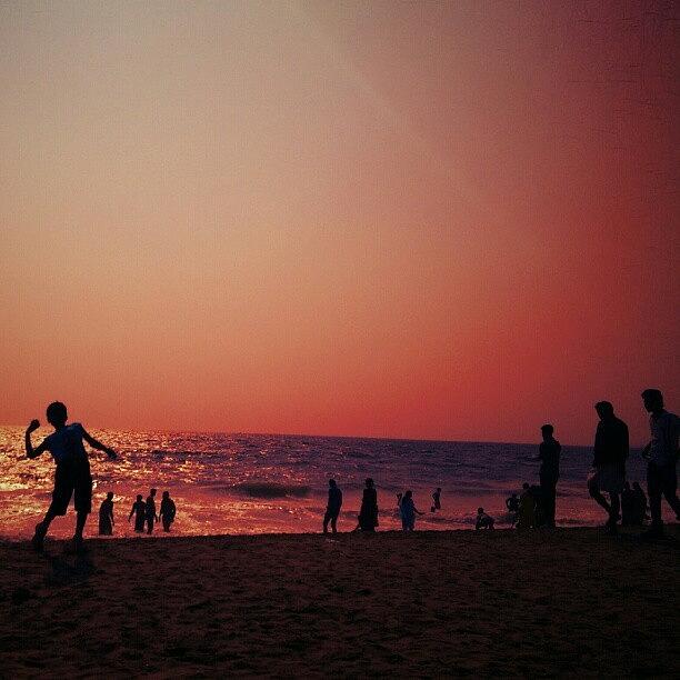 Nature Photograph - Sunset At Kovalam Beach, Trivandrum by Dahlia Ambrose