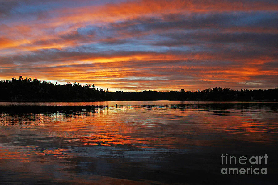Sunset at Lake Arrowhead CA Photograph by Kenny Bosak