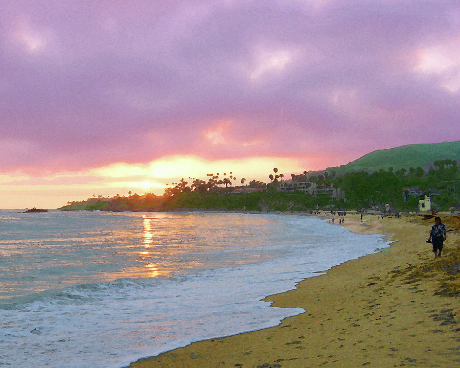 Sunset at Main Beach Photograph by Timothy Bulone