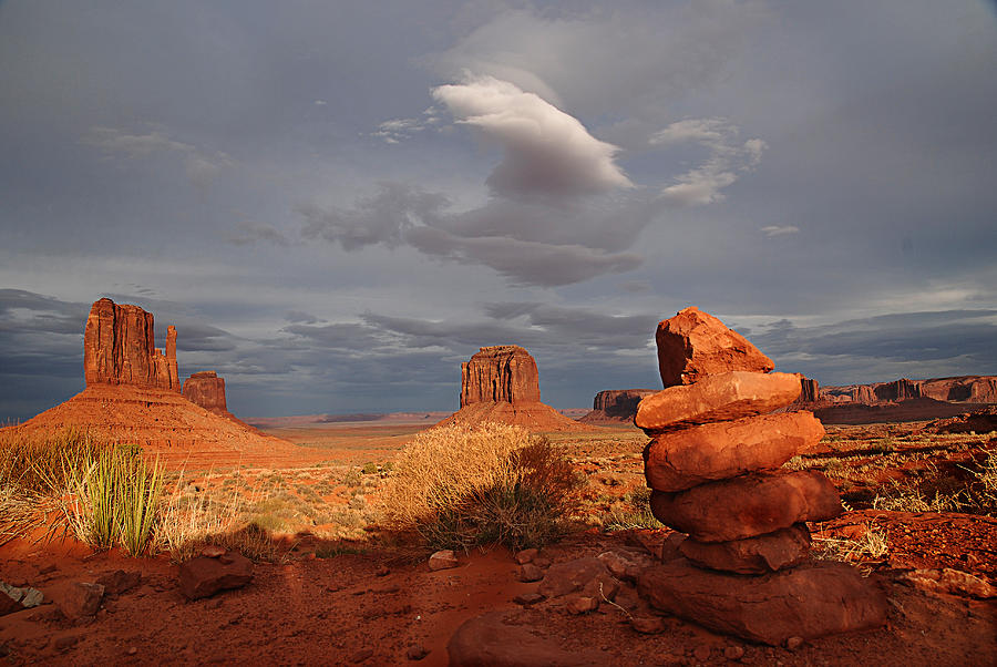 Sunset at Monument Valley Photograph by Melany Sarafis