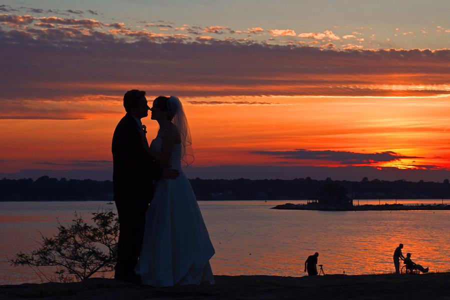 Sunset at night a wedding delight Photograph by David Freuthal