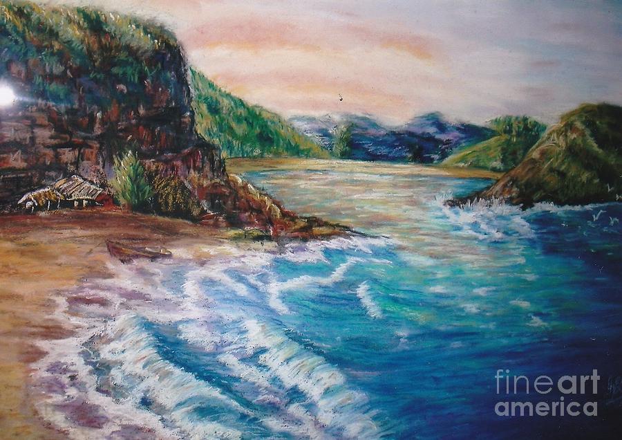 Sunset at Pearl Beach Painting by Marieve Ortiz