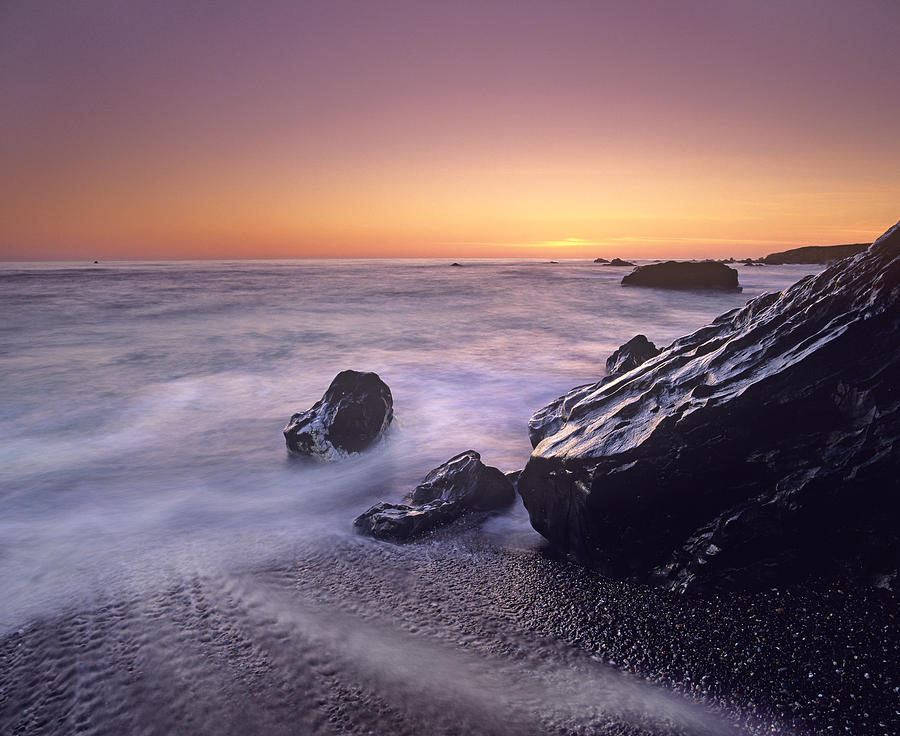Sunset At San Simeon State Park Big Sur Photograph by Tim Fitzharris