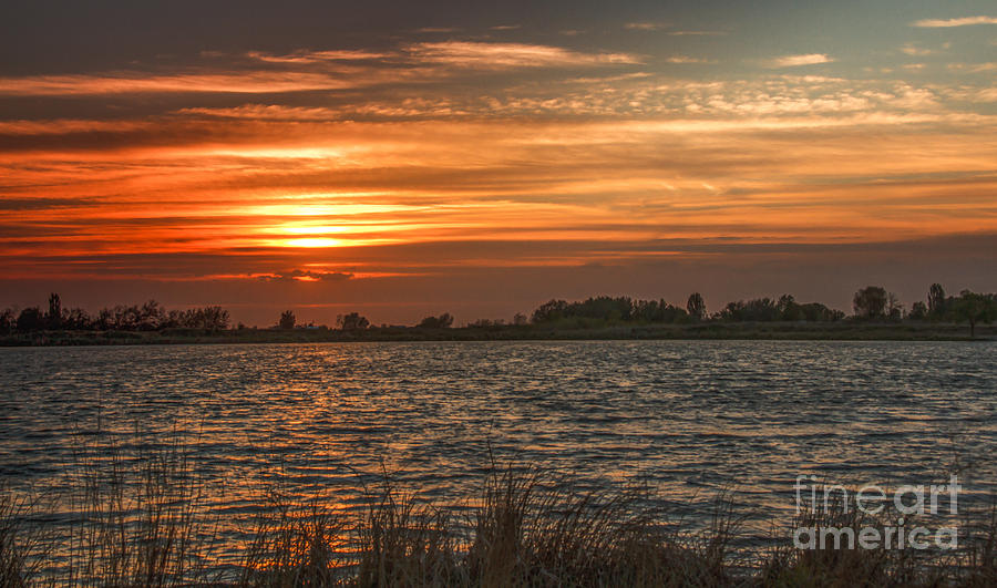 Sunset at Sawyer Pond Photograph by Robert Bales