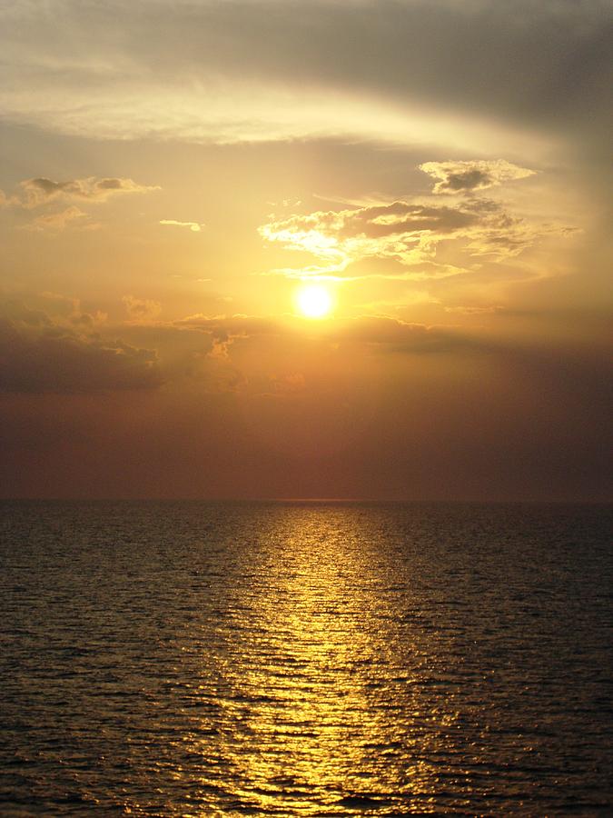 Sunset Photograph - Sunset at Sea by Cristy Crites
