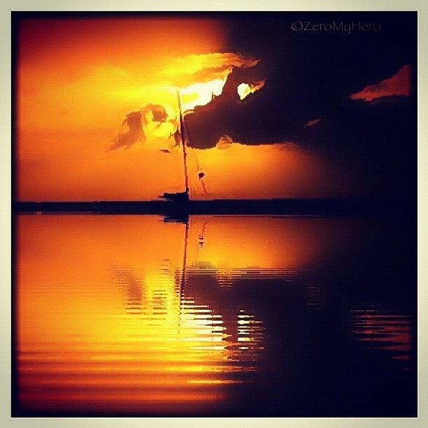 Beautiful Photograph - Sunset At Sea Far Far Away by Chris 👀valencia💋