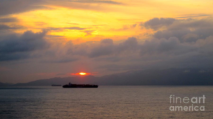 Sunset at Sea in Venezuela Photograph by Phyllis Kaltenbach