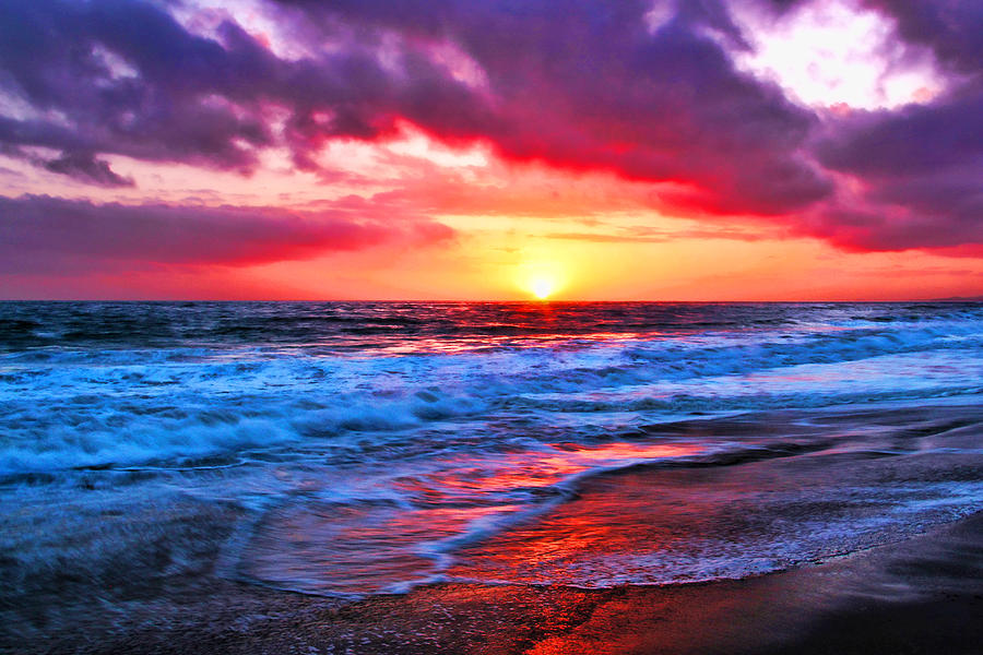Sunset At Strands Beach by Mariola Bitner